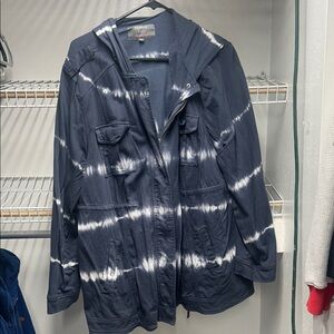 torrid Navy Blue and White Tie-Dye Utility Jacket